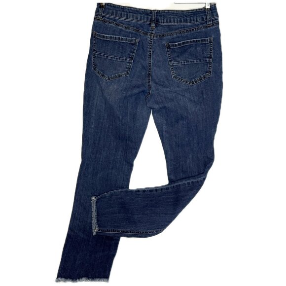 Refuge Women's Distressed, Skinny Jeans, RP9, Raw Hem, Medium Wash Size: 8 - Picture 5 of 8